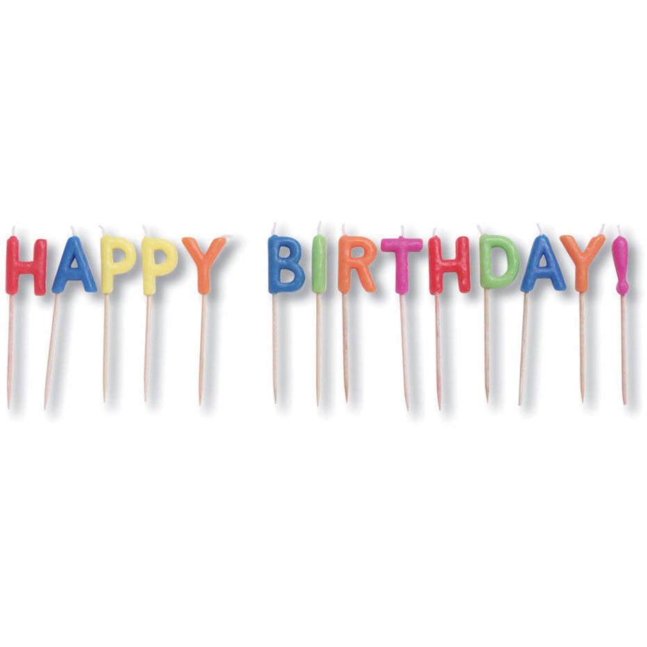 Happy Birthday Brights Candle Pick Set