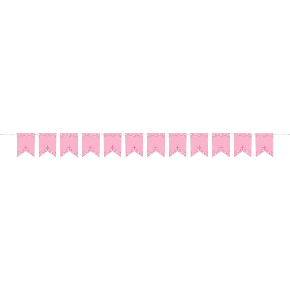 First Communion Pink Pennant Banners (24 ct)