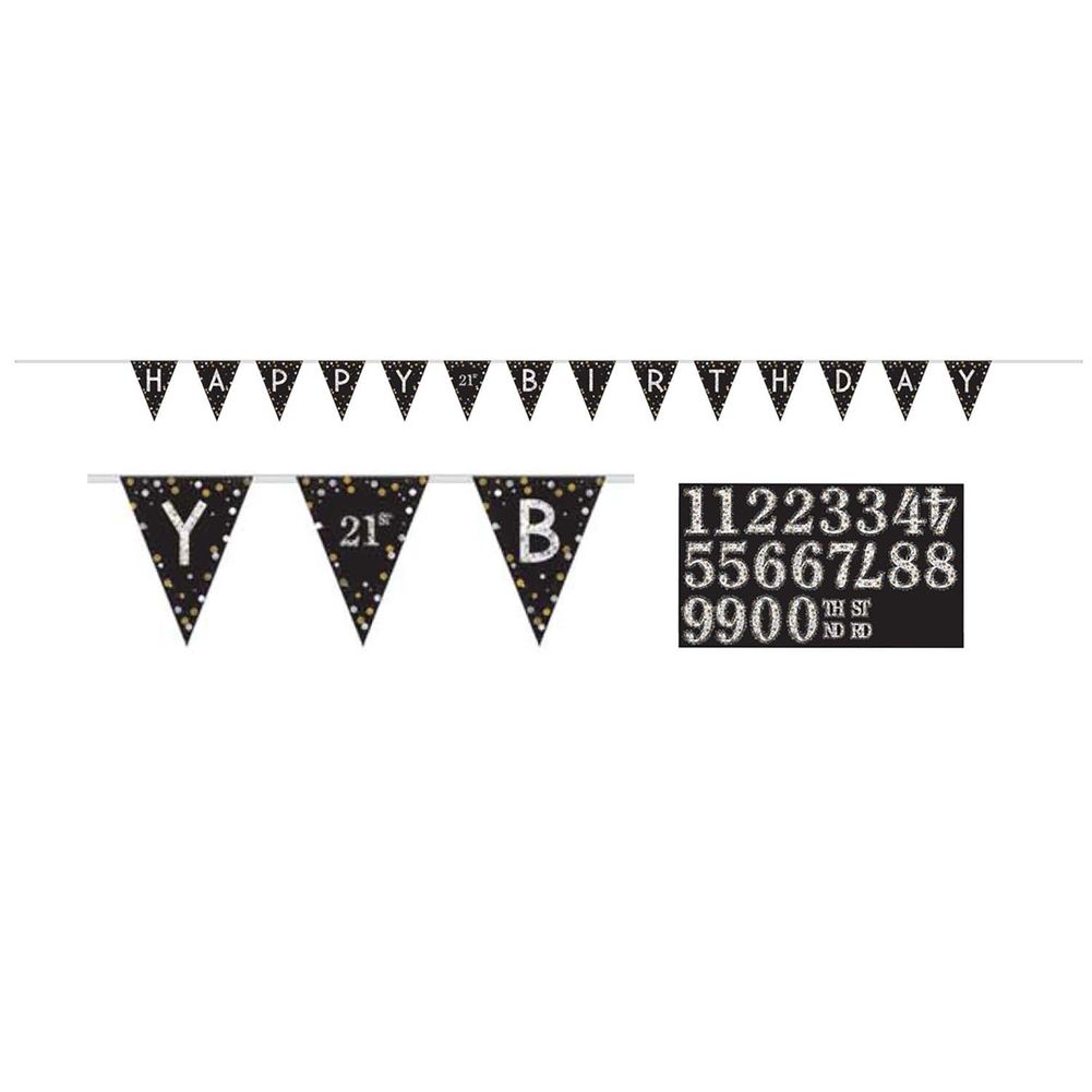 Sparkling Celebration Add‑Any‑Age Pennant Banner