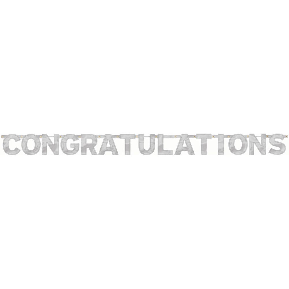 "Congratulations" Letter Banner- Silver