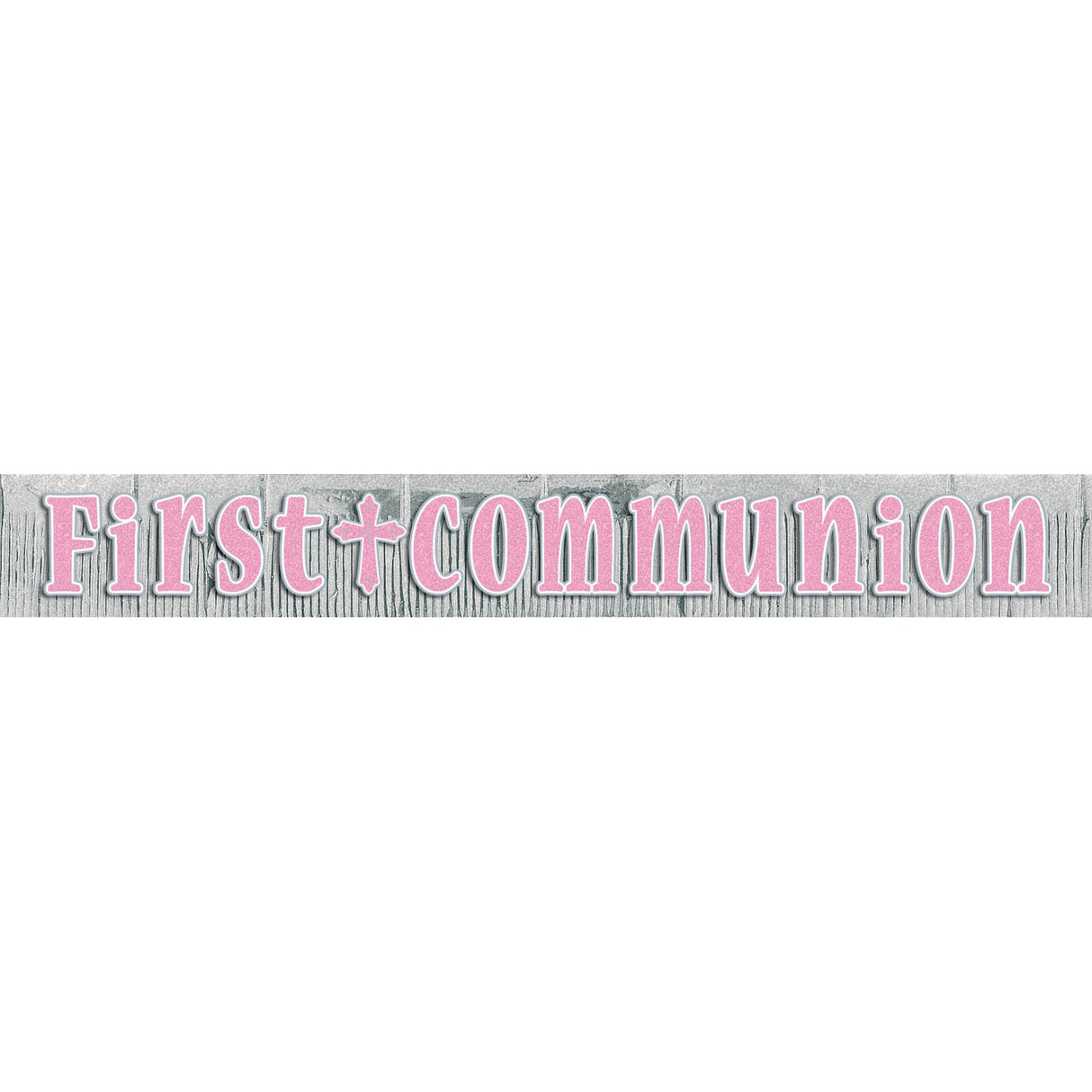 First Communion Fringe Banner- Pink