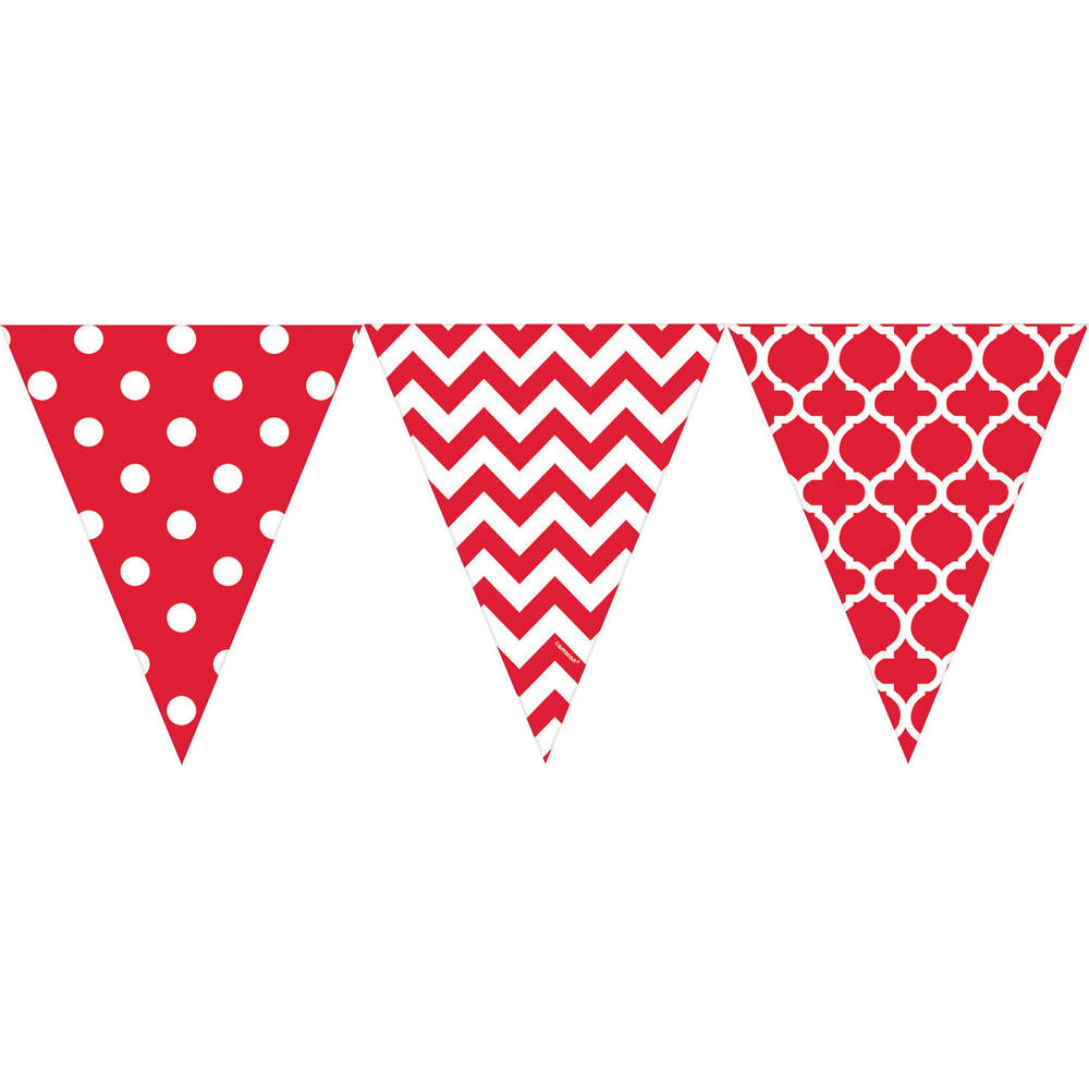 Red Printed 12' Pennant Banner