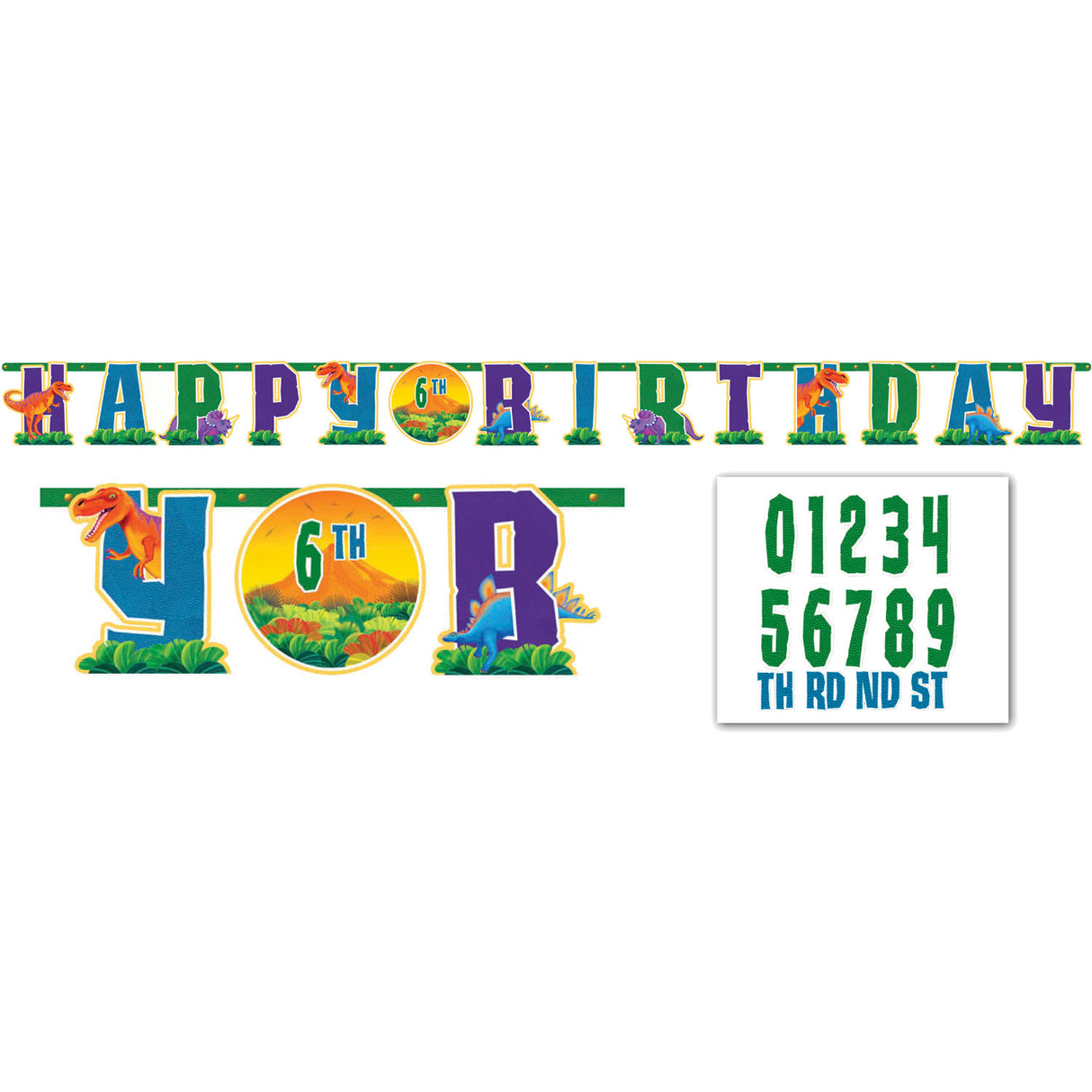 Prehistoric Party Add-An-Age Letter Banner