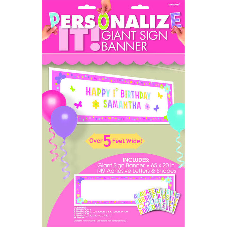 One-derful Birthday Girl Banner