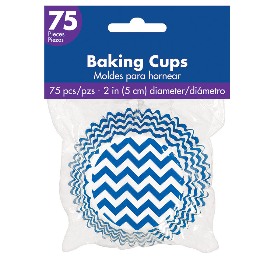 Royal Blue Chevron 2" Baking Cups (75ct)