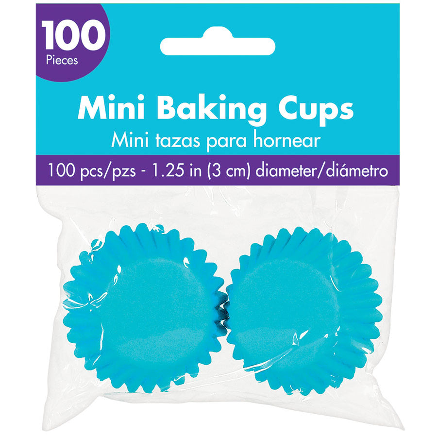Carribean Blue 1.25" Mini Baking Cups (100ct)