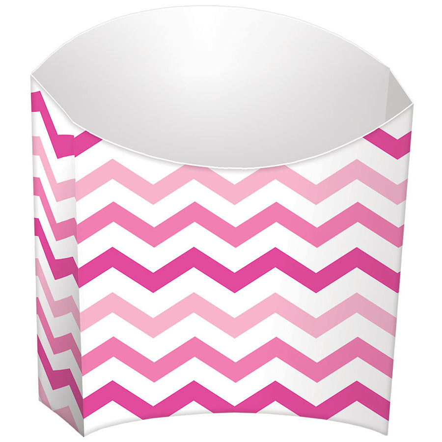 Pink and White Chevron Snack Container (24ct)