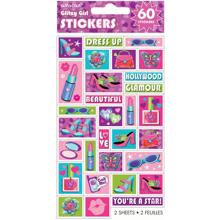 Glitzy Girl Sticker Sheets (2ct)