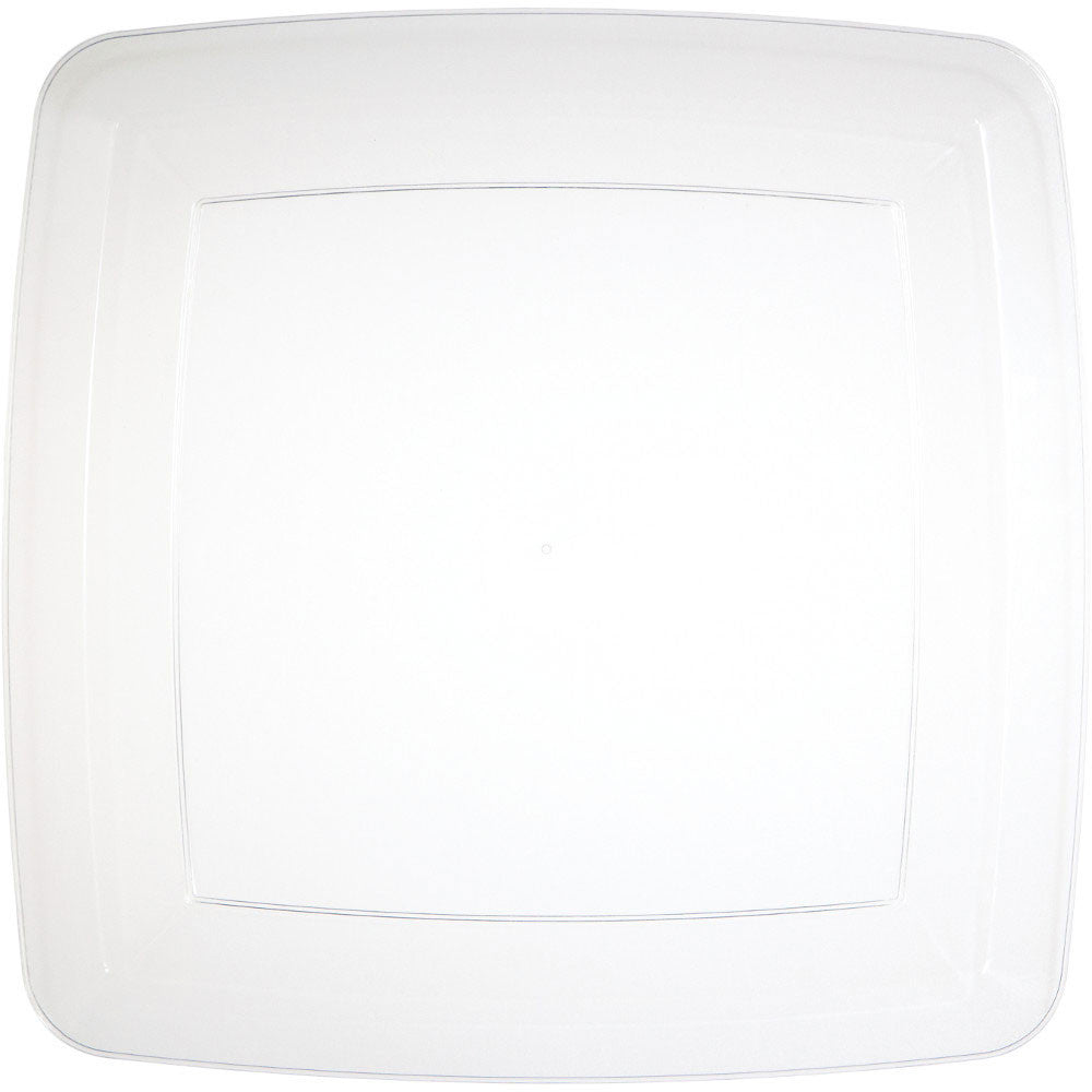 Clear 10.25" Plastic Square Appetizer Plates (8ct)