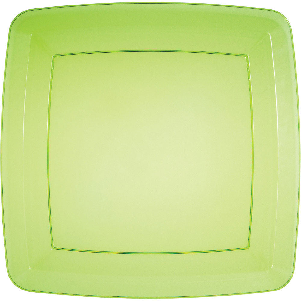 Translucent Green 10.25" Plastic Square Appetizer Plates (8ct)