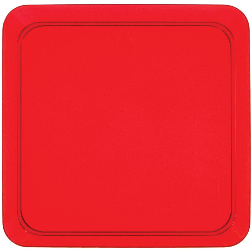 Translucent Red 5" Plastic Square Appetizer Plates (8ct)