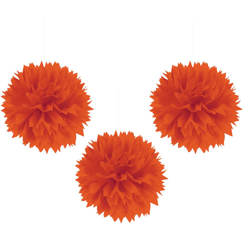Orange Peel Hanging Fluffy Decorations, 3ct