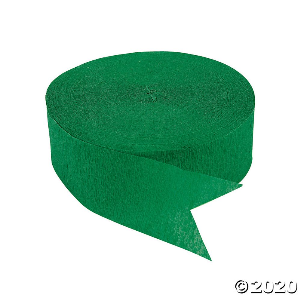 Festive Green Jumbo Crepe Paper Streamer