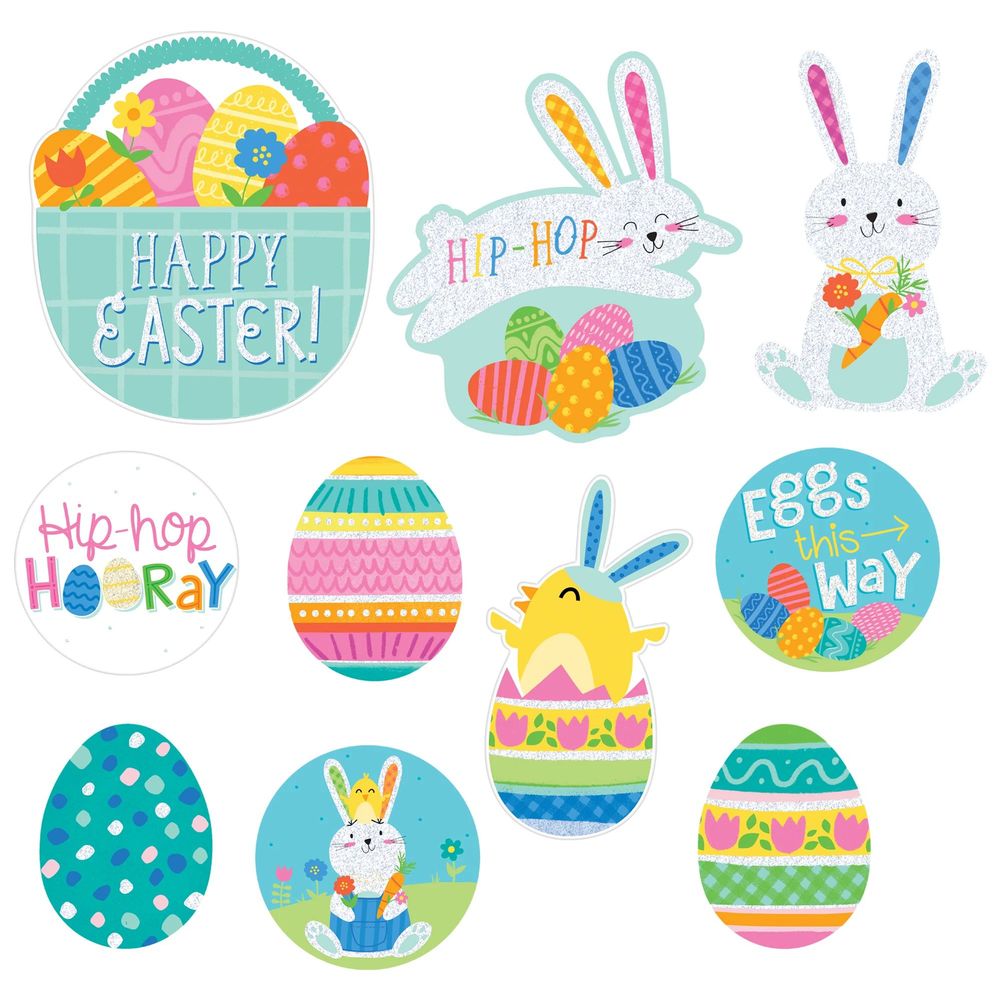 Easter Mini Glitter Cutouts (10ct)