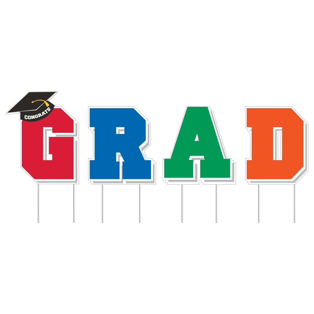 G-R-A-D Yard Signs Multicolor (4pcs)