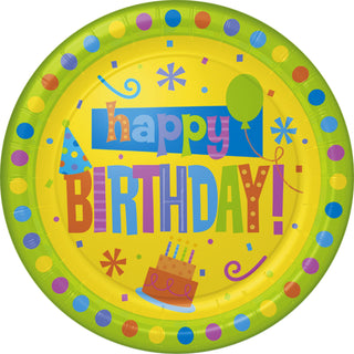 Birthday Fun Dots Dinner Plates