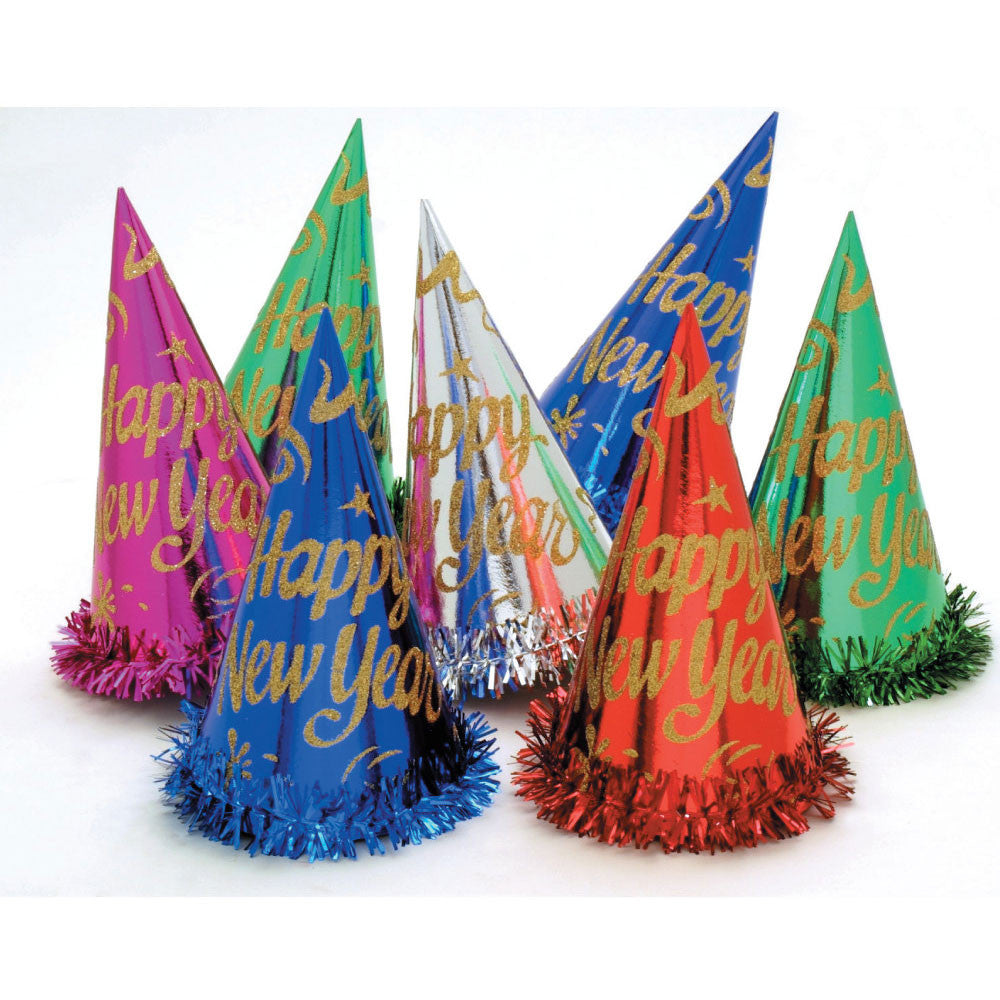 Happy New Year Tinsel Foil Hat