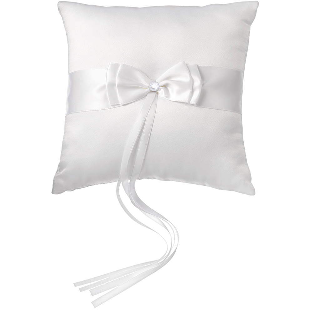 Square Ring Pillow w/White Bow