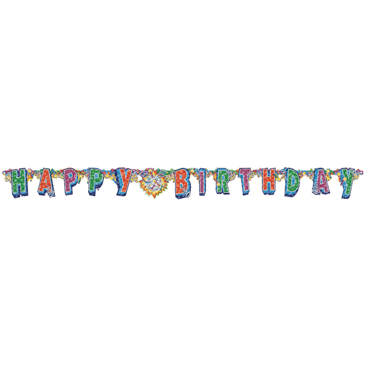 Birthday Explosion Prismatic Letter Banner