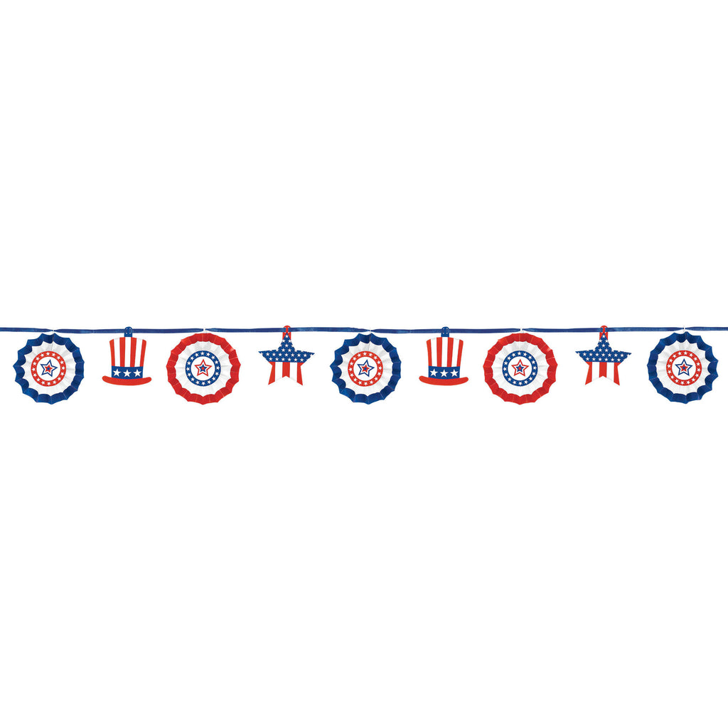 Patriotic Glitter Fan Garland