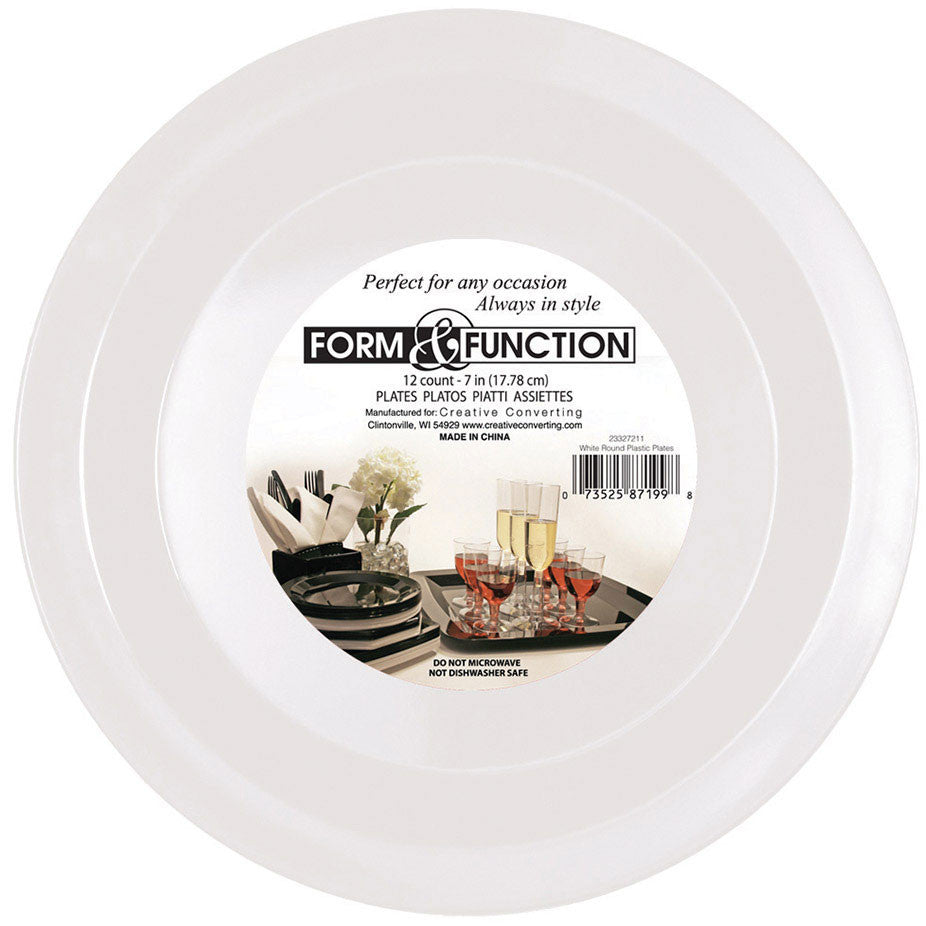 Form and Function White Dessert Plates (12ct)