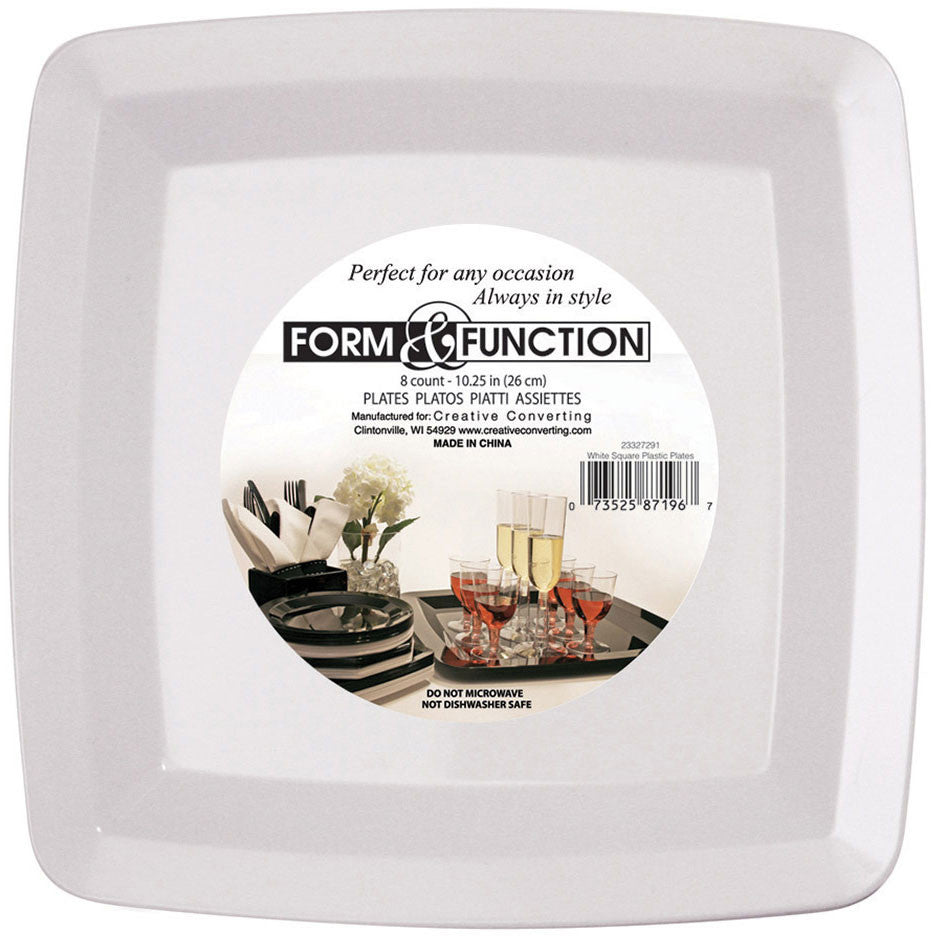 Form and Function White Banquet Plates (8ct)