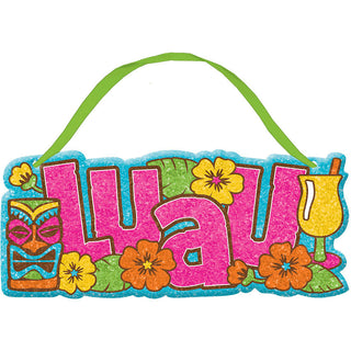Luau Tiki Small Glitter Sign