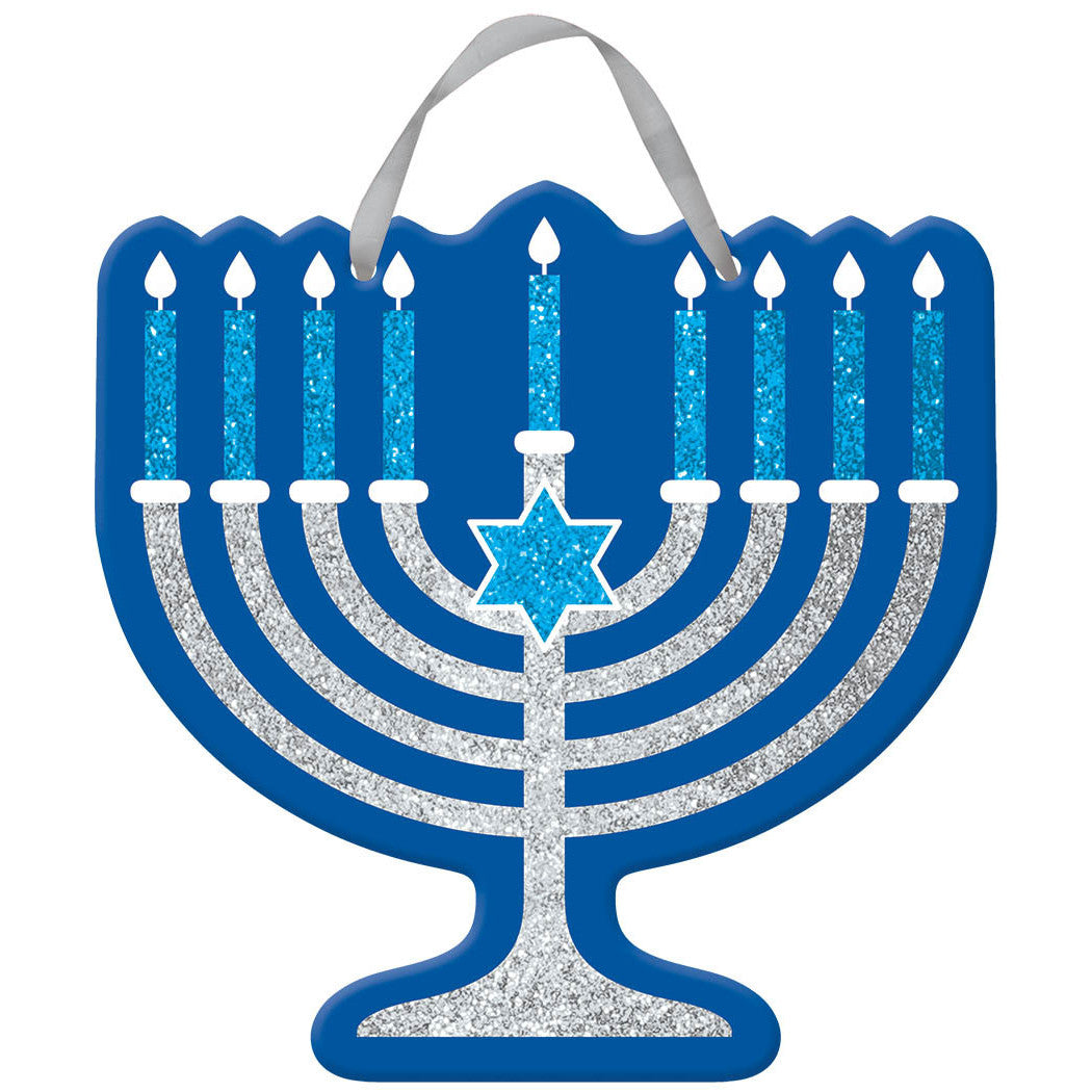Hanging Glitter Menorah