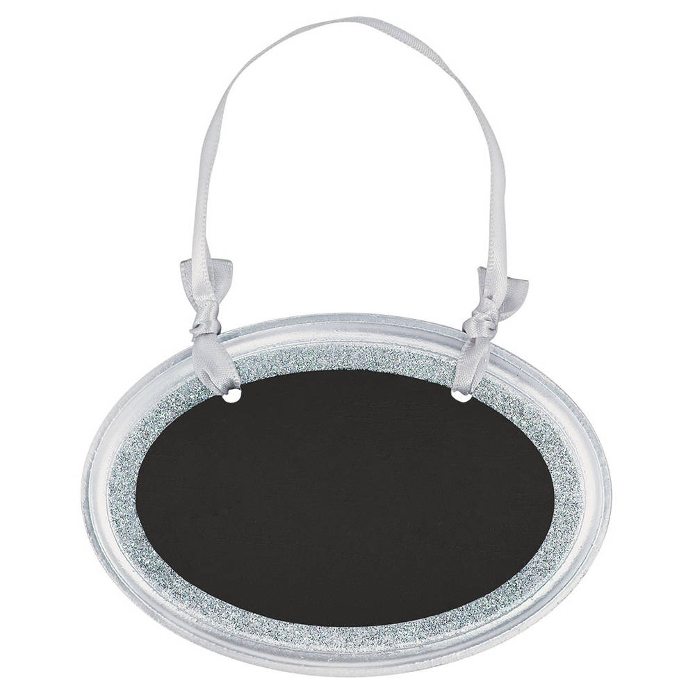 Silver Mini Oval Chalkboard Sign
