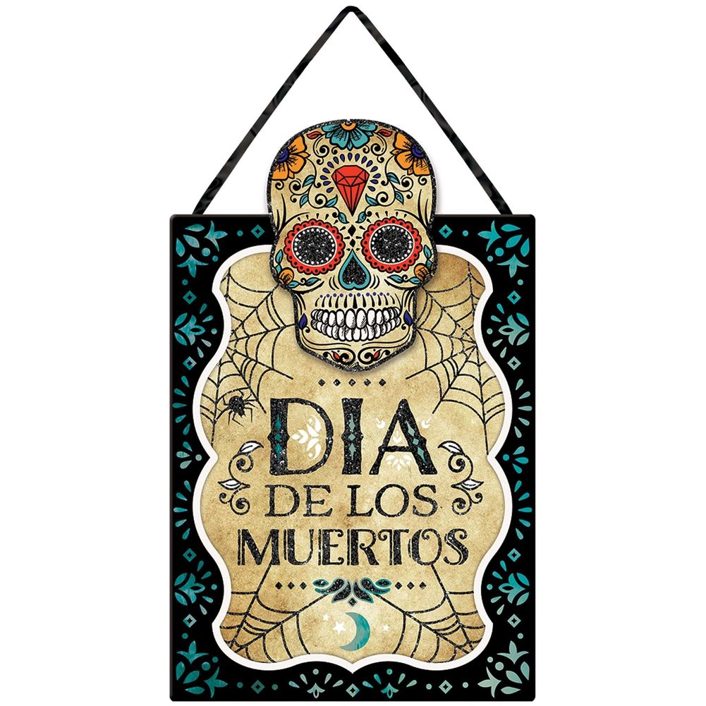 SIGN SUGAR SKULL CARDBOARD HNG