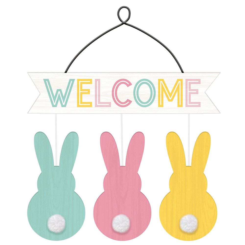 Welcome Bunnies Hanging Sign (1ct)