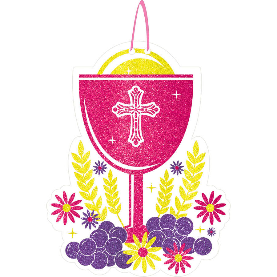 Religious Pink Glitter Chalice