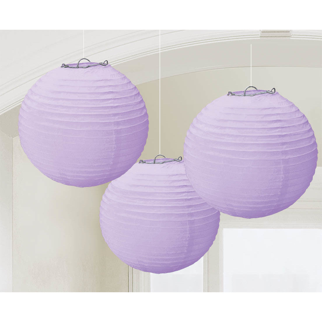 Lilac Round Paper Lanterns (3ct)