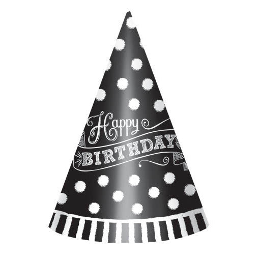 Black and White Party Hats (12ct)