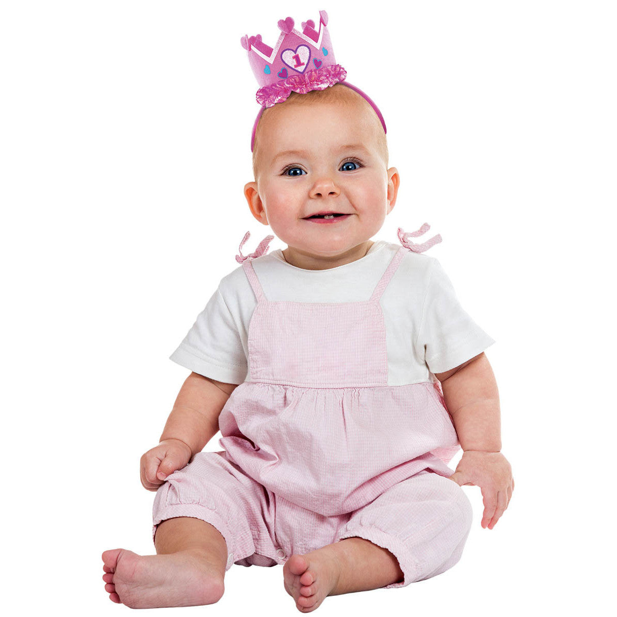 Girls 1st Birthday Deluxe Crown Headband