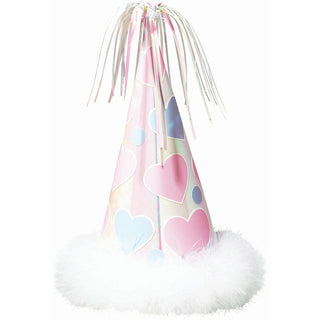 Iridescent Foil Marabou Party Hat