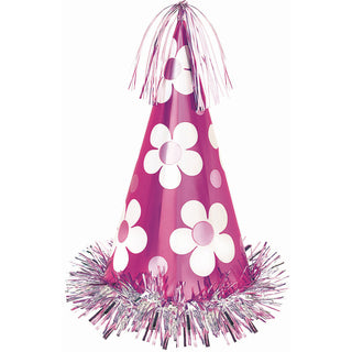 Flower and Fringe Foil Party Hat