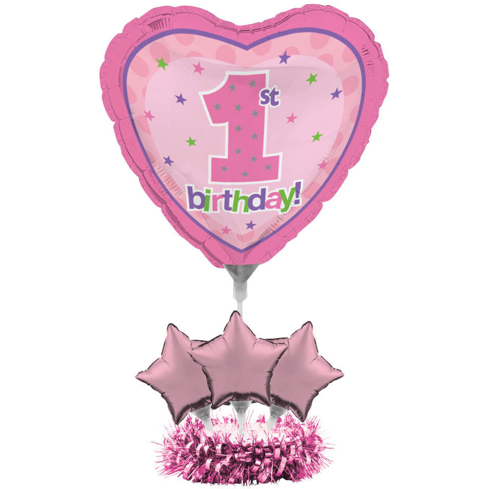 1st Birthday Girl Centerpiece Kit