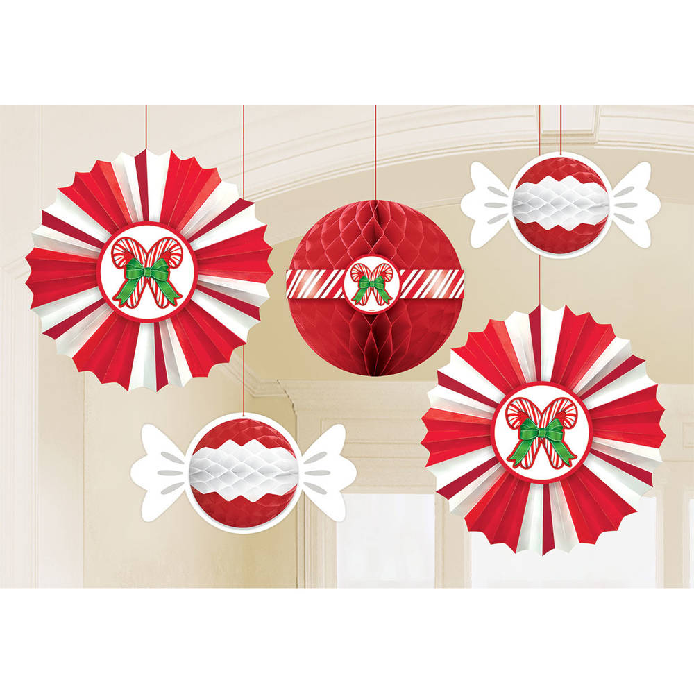 Peppermint Candy Hanging Decorations (5 ct)