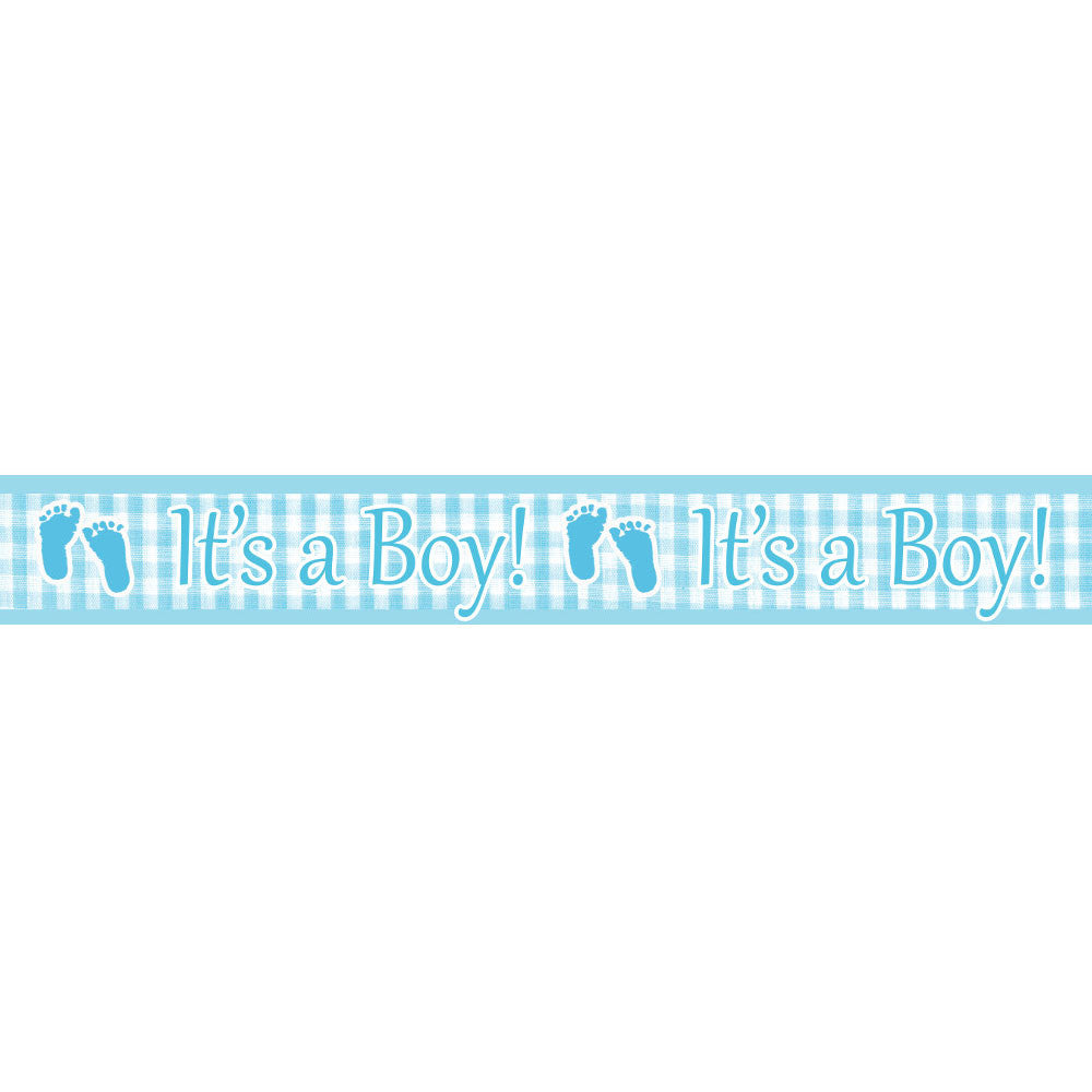 Plaid Baby Boy 6' Foil Banner