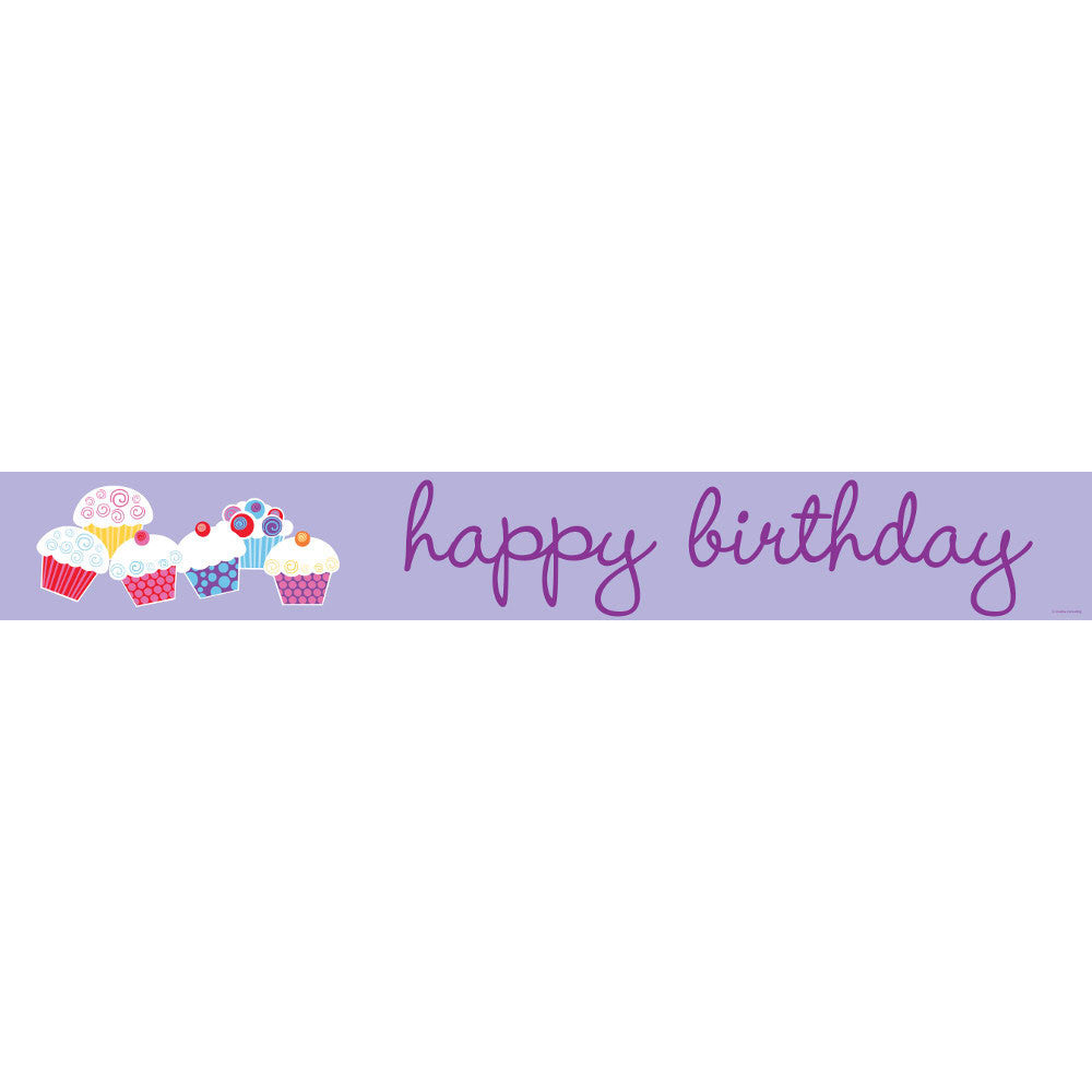 Sweet Cupcake 6' Foil Banner
