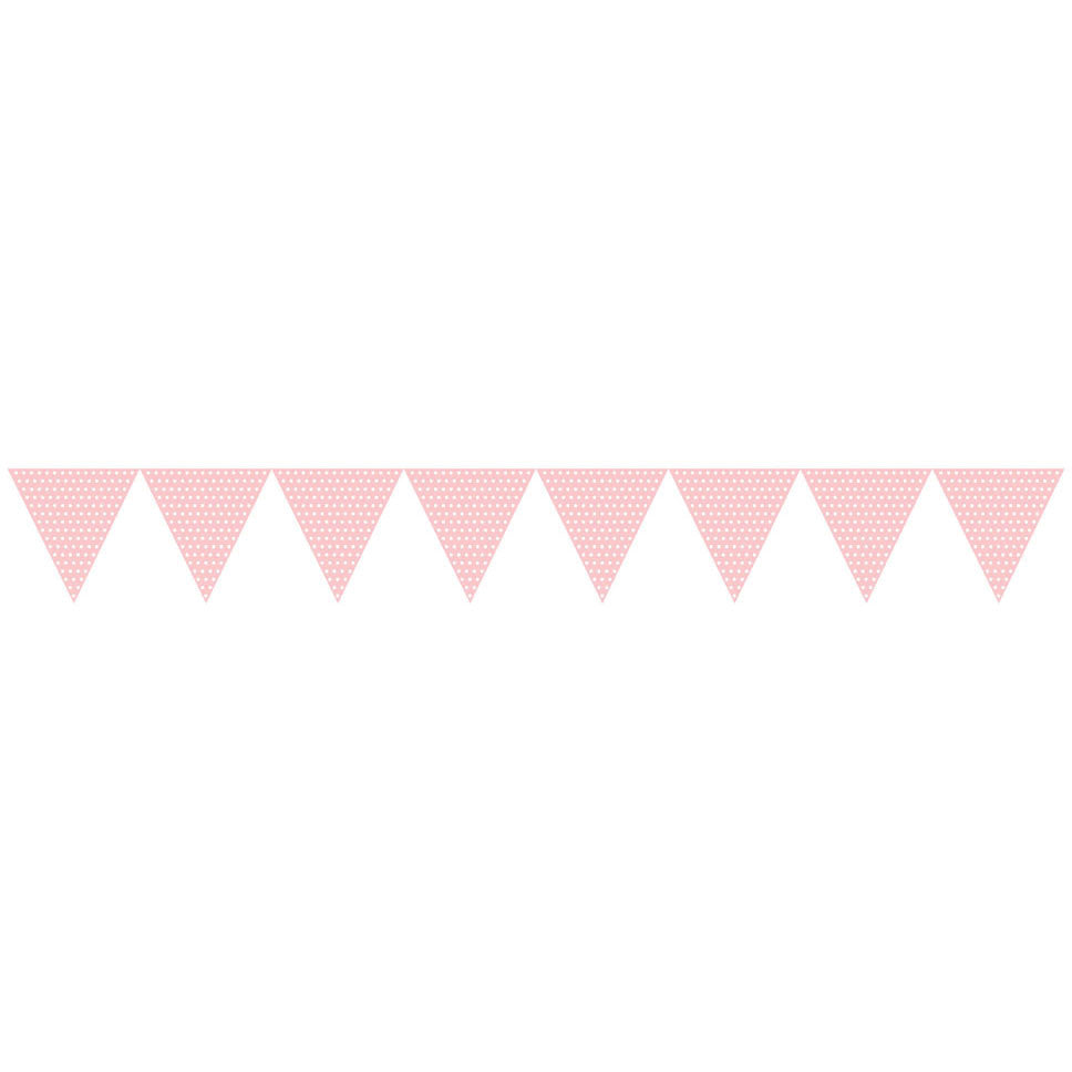 Pink Polka Dot 9' Pennant Banner