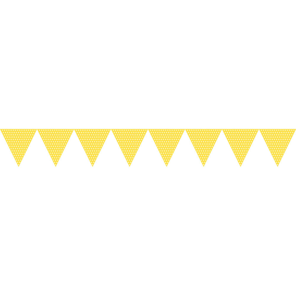 Yellow Polka Dot 9' Pennant Banner