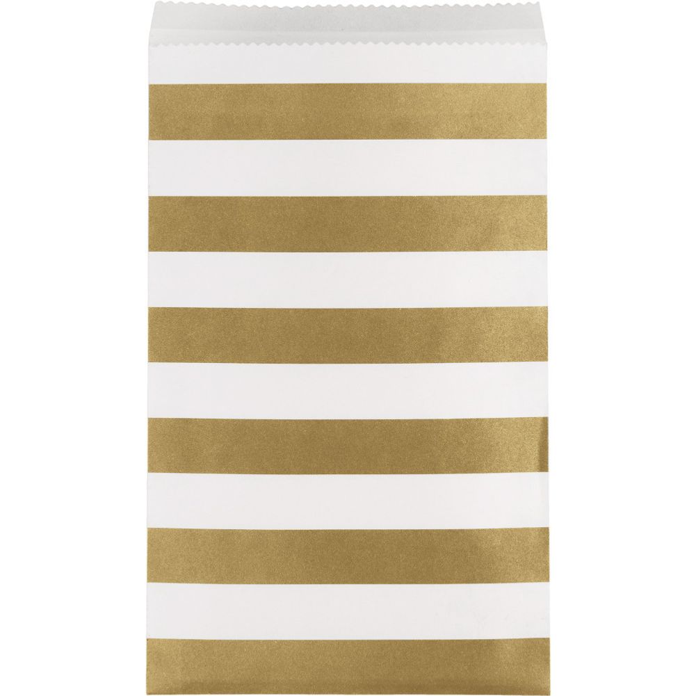 Gold Stripes Medium Treat Bags (15ct)