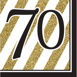 Black & Gold 70 Luncheon Napkins (16 ct)