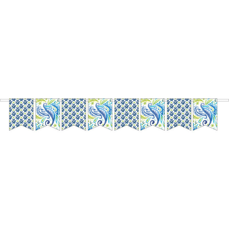Peacock Paisley Pennant Banner
