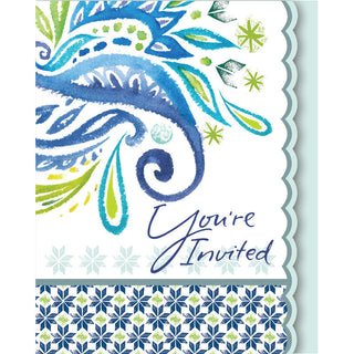 Peacock Paisley Invitations (8 ct)
