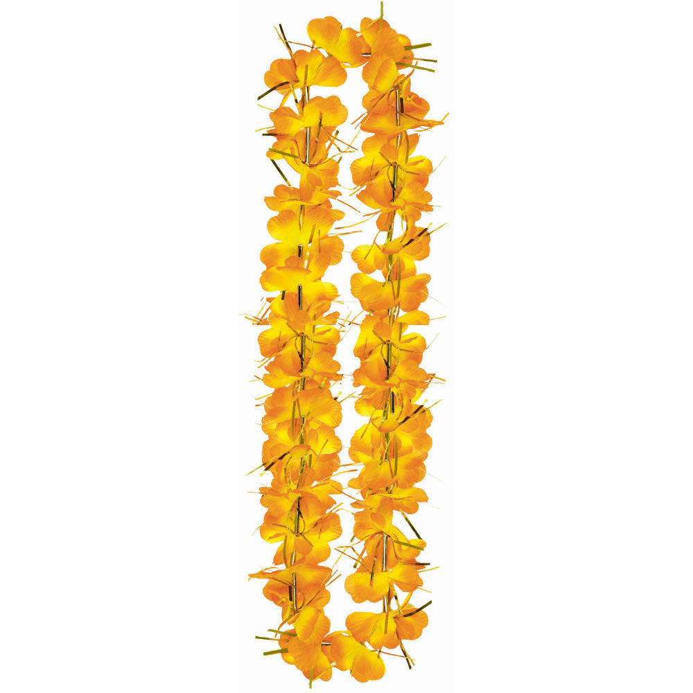 Orange Tinsel Lei