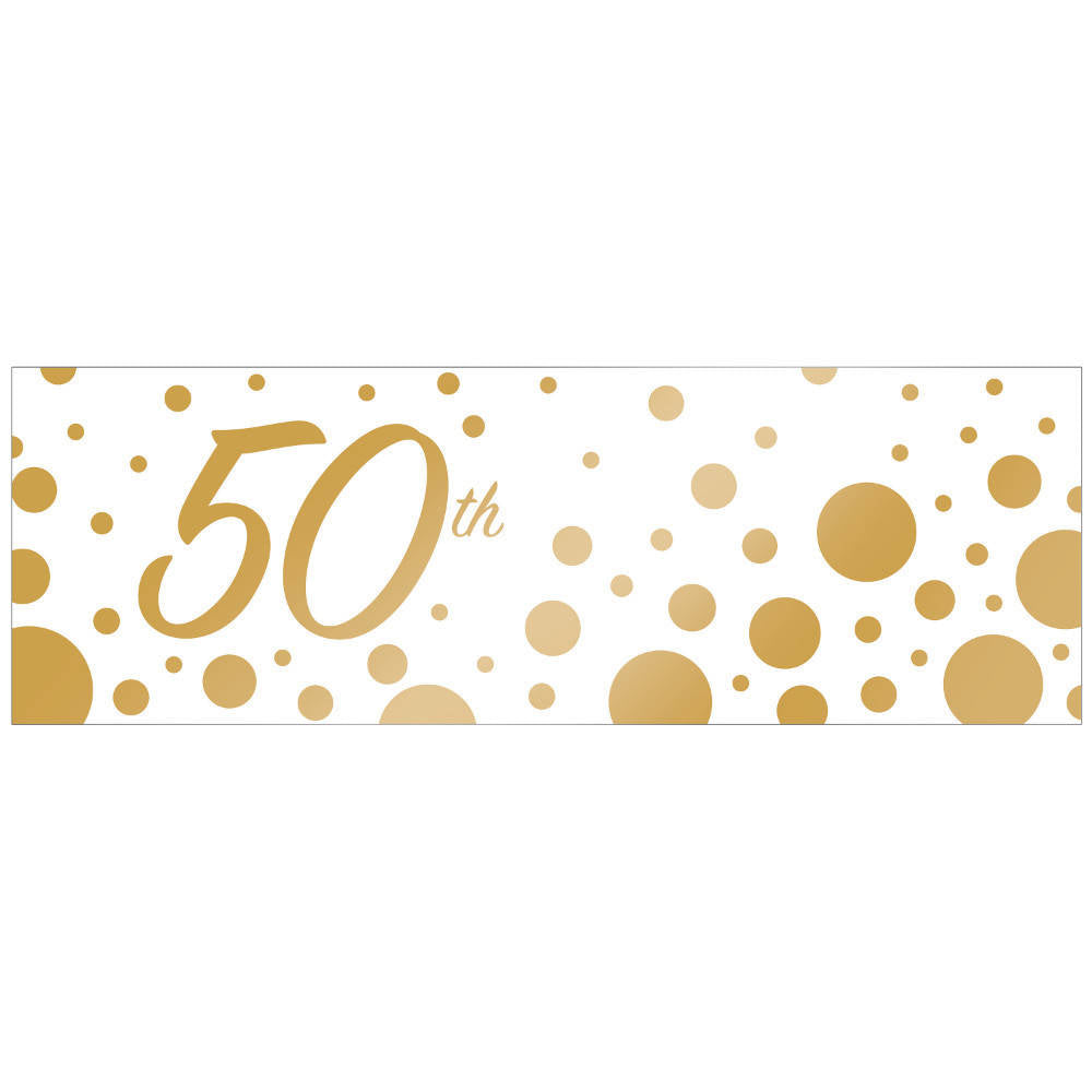 Sparkle and Shine Gold 50th Anniversary Party Banner