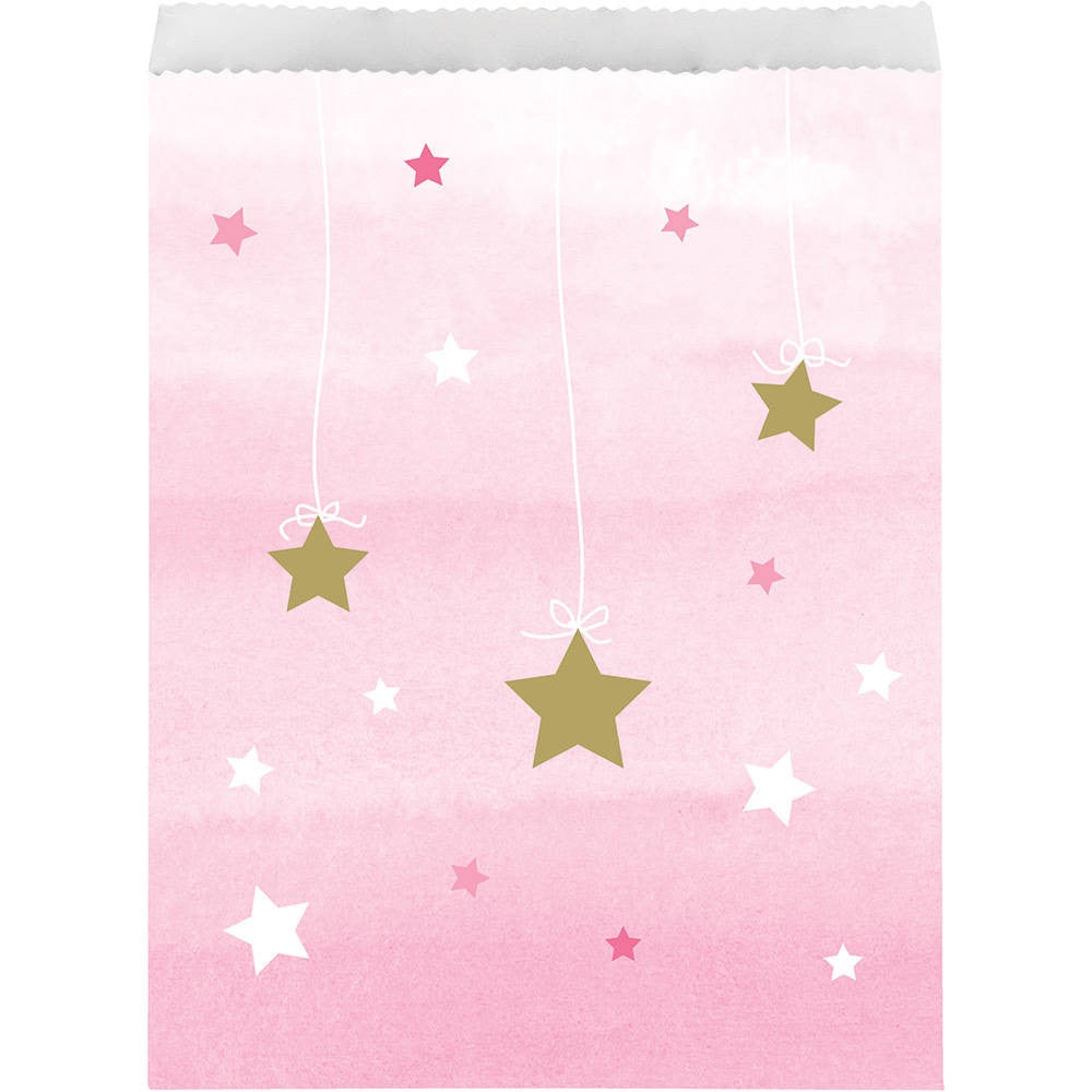 One Little Star Girl Paper Treat Bags (10ct)